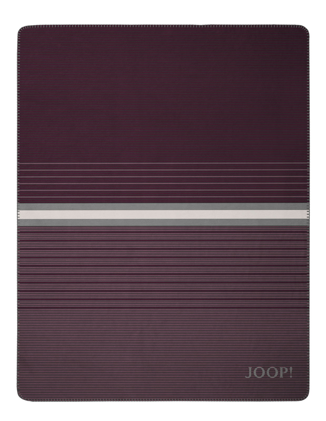 JOOP! HORIZON Decke in 150 x 200 cm, gestreiftes Design in Lila- und Grautönen, Draufsicht