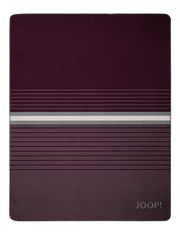 JOOP! HORIZON Decke in 150 x 200 cm, gestreiftes Design in Lila- und Grautönen, Draufsicht