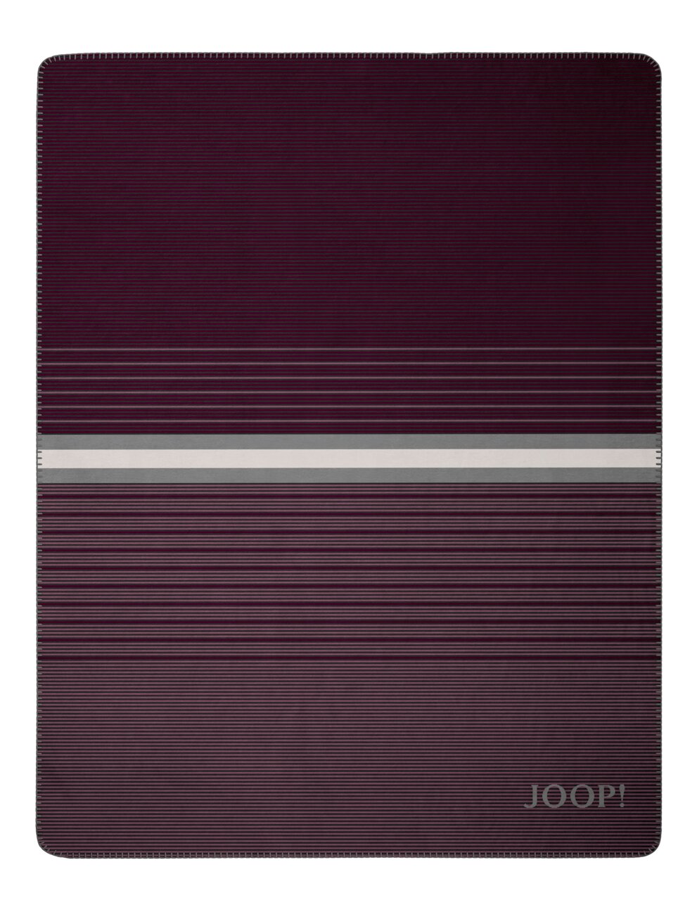 JOOP! HORIZON Decke in 150 x 200 cm, gestreiftes Design in Lila- und Grautönen, Draufsicht