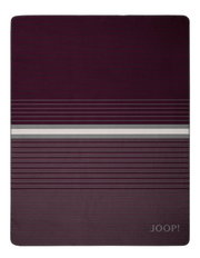 JOOP! HORIZON Decke in 150 x 200 cm, gestreiftes Design in Lila- und Grautönen, Draufsicht