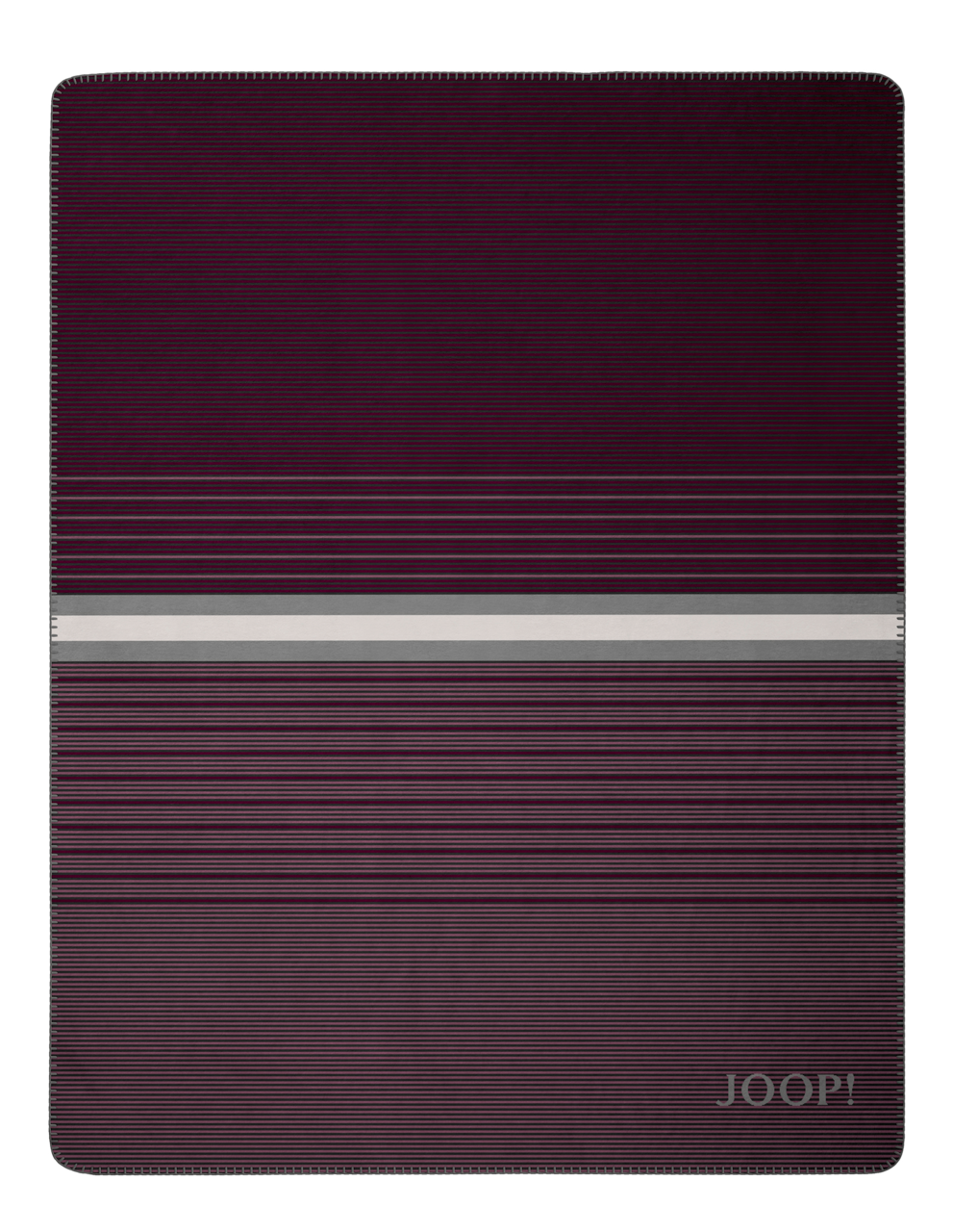 JOOP! HORIZON Decke in 150 x 200 cm, gestreiftes Design in Lila- und Grautönen, Draufsicht