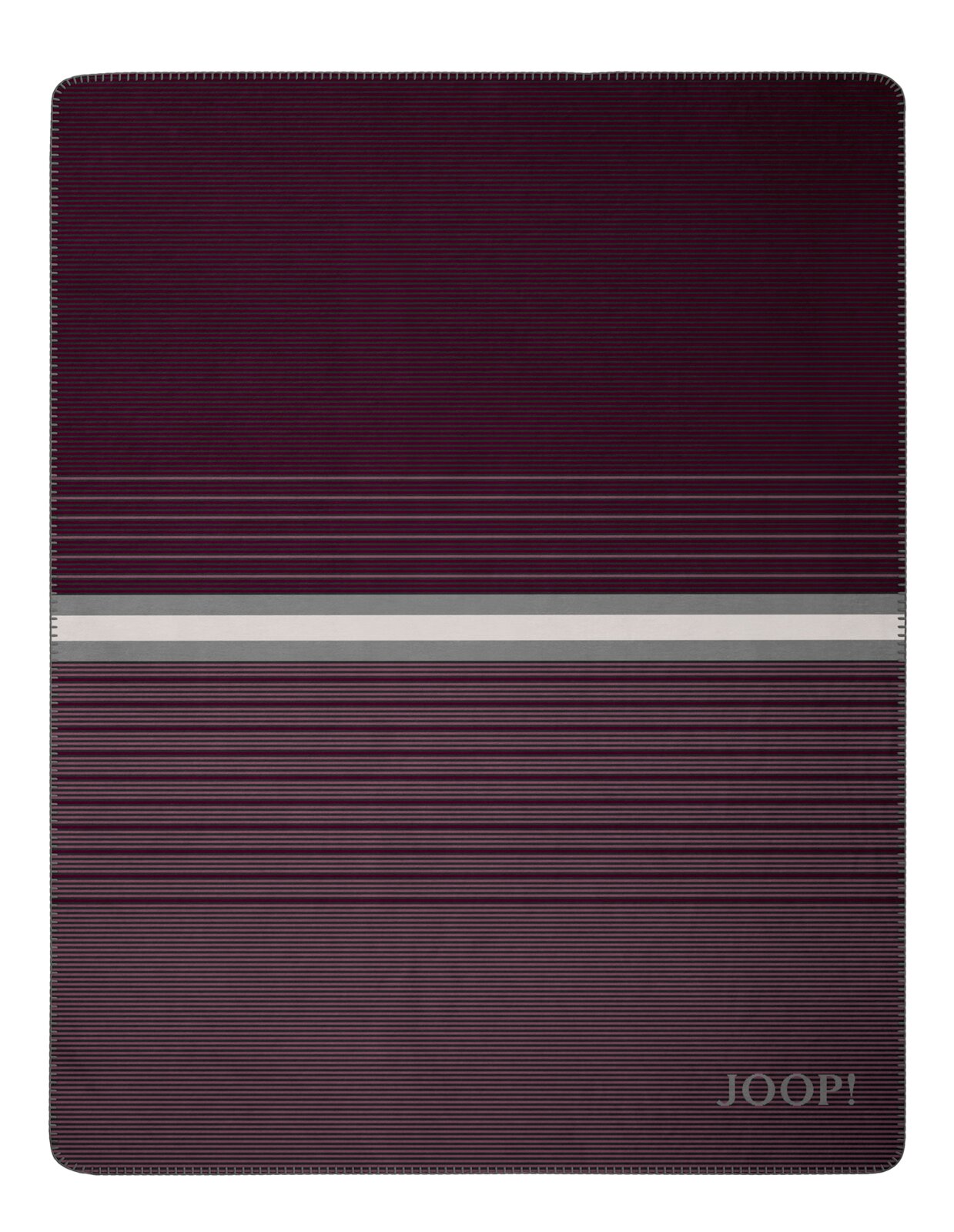 JOOP! Wohndecke HORIZON 150x200cm JOOP! HORIZON Decke in 150 x 200 cm, gestreiftes Design in Lila- und Grautönen, Draufsicht
