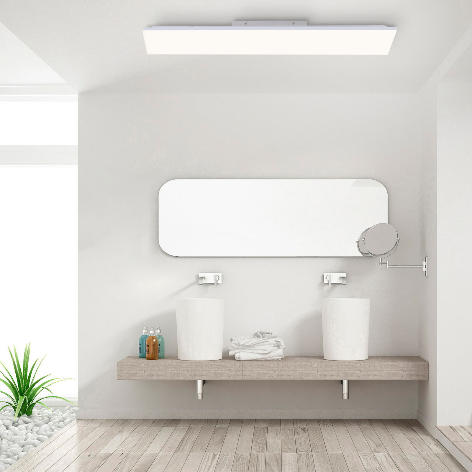 Just Light Deckenleuchte ELEONORA Moderne Deckenleuchte in einem stilvollen Badezimmer, von unten betrachtet.