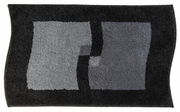 Badteppich Betty 70x120cm in Schwarz und Grau mit geometrischem Muster, Draufsicht