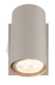 Moderner zylindrischer Strahler in Beige, Ansicht von vorne