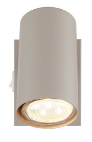 Moderner zylindrischer Strahler in Beige, Ansicht von vorne