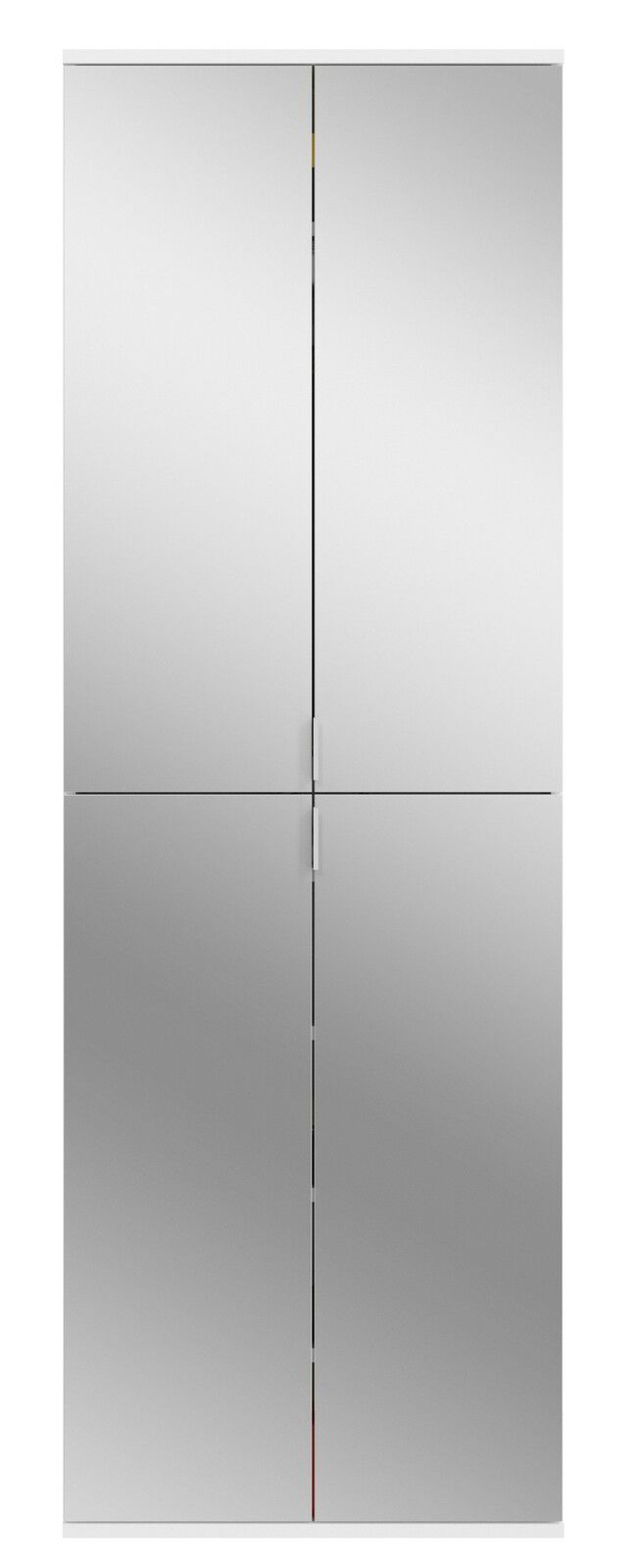 Spiegelschrank mit vier Türen, frontal betrachtet.