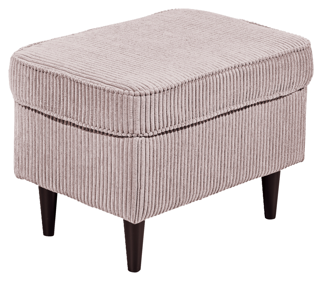 Z2 Hocker OSKAR Hocker mit geripptem Stoffbezug in Beige, seitliche Perspektive