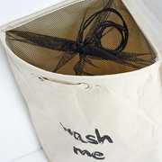 Eck-Wäschesammler aus Stoff mit Netzabdeckung, Aufsicht