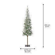 Künstlicher Weihnachtsbaum Alpbach Tanne, 210 cm hoch, mit schneebedeckten Zweigen, frontale Ansicht