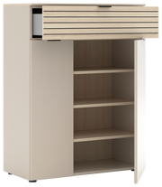 Schuhschrank mit offenem Fach und Schublade, Frontansicht