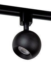 Schwarzer Strahler FAVORI von Lucide, kugelförmiges Design, seitliche Perspektive