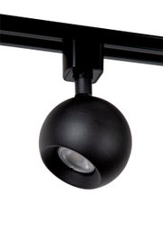 Schwarzer Strahler FAVORI von Lucide, kugelförmiges Design, seitliche Perspektive