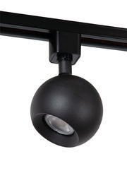 Schwarzer Strahler FAVORI von Lucide, kugelförmiges Design, seitliche Perspektive