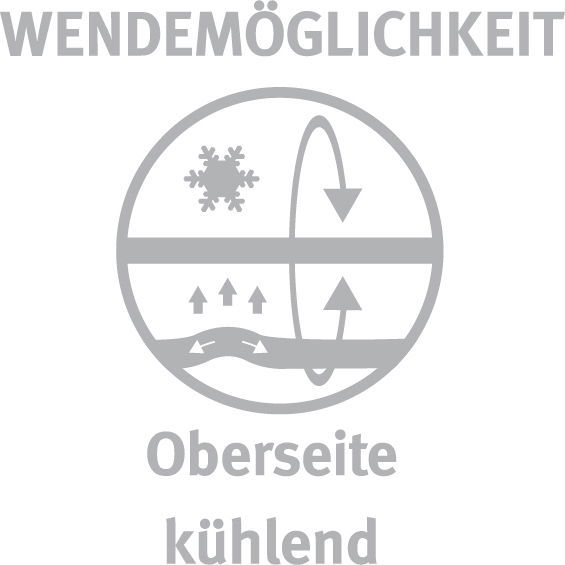 Symbol für Wendemöglichkeit mit kühlender Oberseite, perspektivisch von vorne.