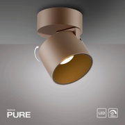 LED-Spot in moderner, schwenkbarer Deckenmontage, seitliche Perspektive