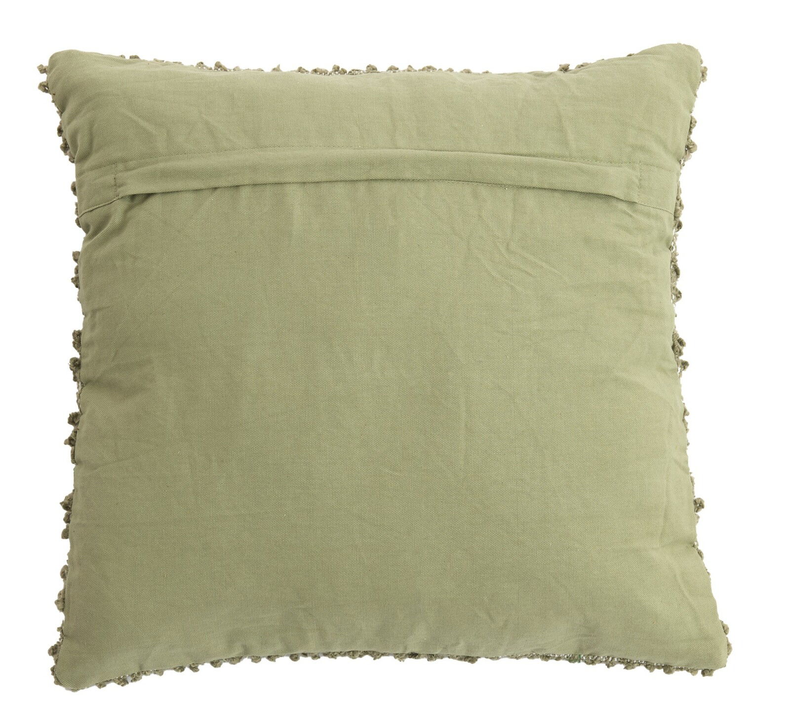 Light&Living Kissen Rückansicht eines grünen Kissens mit dekorativen Kanten.