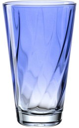 Blaues Trinkglas Twist mit 300ml Fassungsvermögen, seitliche Perspektive