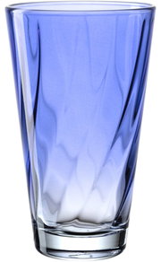 Blaues Trinkglas Twist mit 300ml Fassungsvermögen, seitliche Perspektive