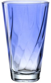 Blaues Trinkglas Twist mit 300ml Fassungsvermögen, seitliche Perspektive