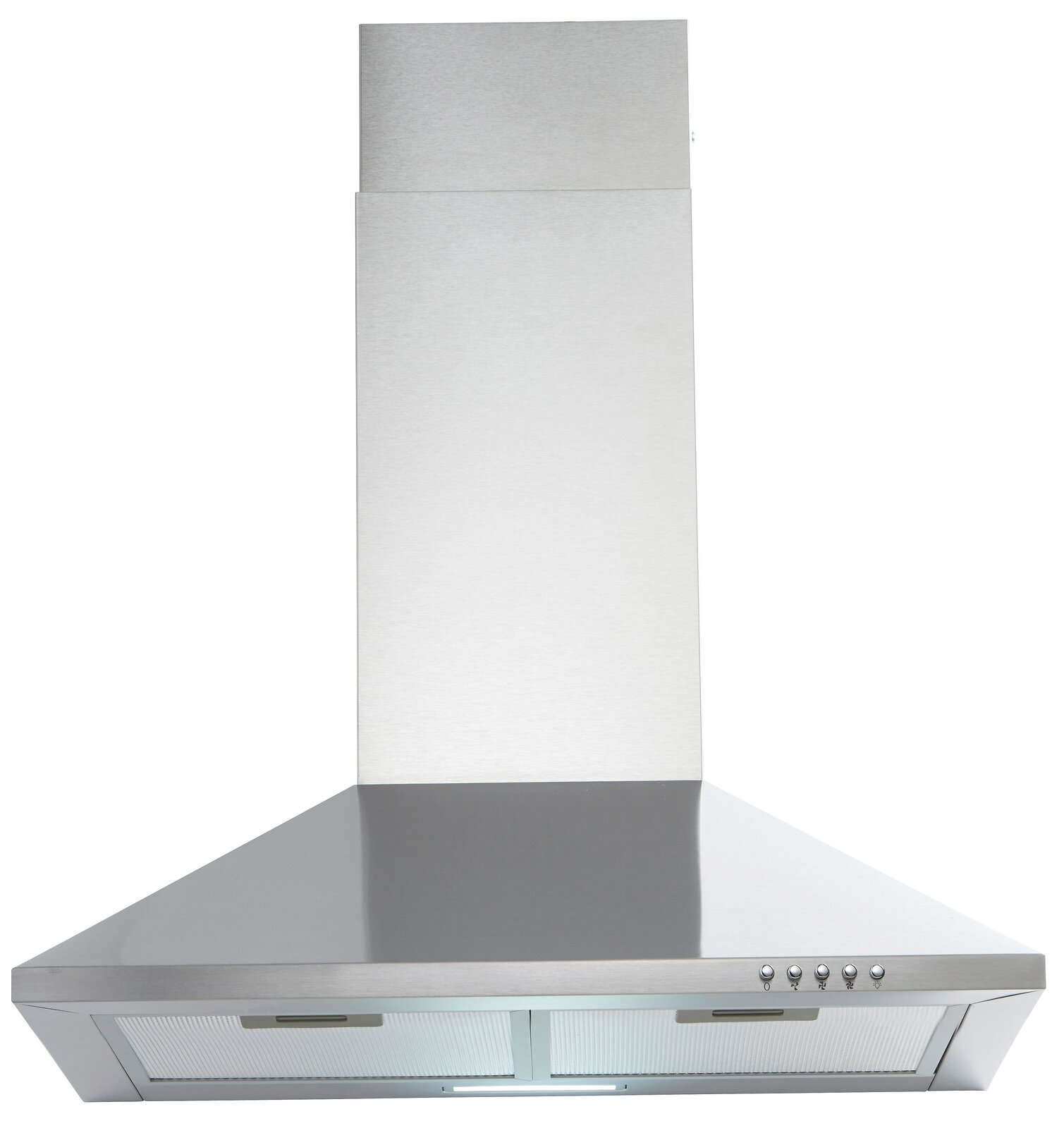 Moderne Edelstahl-Dunstabzugshaube, Frontalansicht