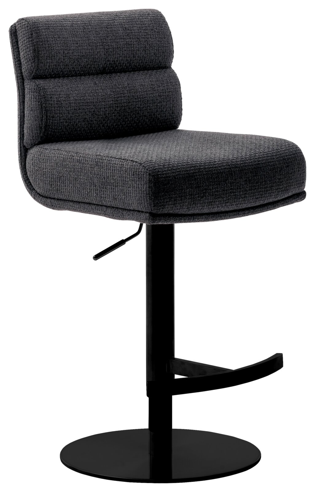 Dieter Knoll Barstuhl LEXINGTON Moderner Barstuhl in dunklem Stoffbezug mit verstellbarer Sitzhöhe, seitliche Perspektive