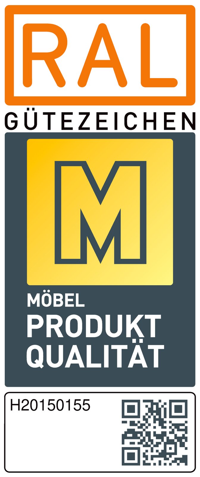 RAL Gütezeichen für Möbelqualität, Vorderansicht
