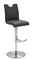 Novel Barhocker ALESI Moderner Barhocker mit schwarzem Sitz und Rückenlehne, verchromtem Gestell und Fußstütze, seitliche Perspektive