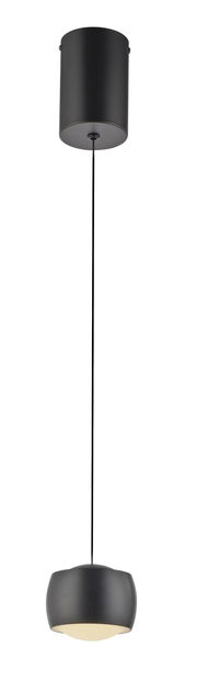 Moderne schwarze Pendelleuchte aus der Seitenperspektive