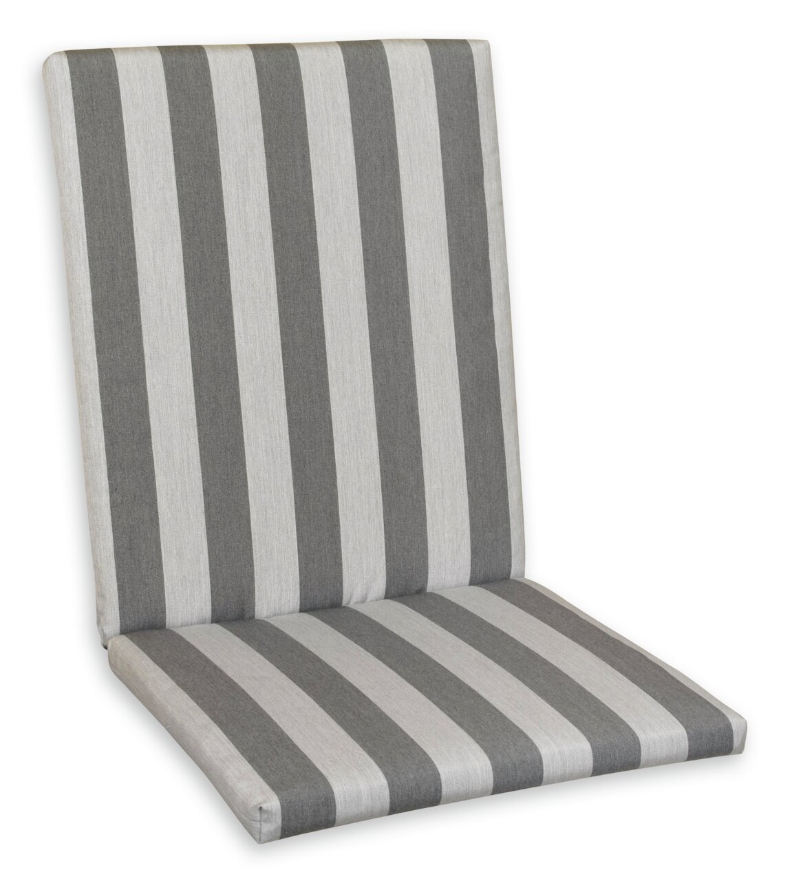Schwienhorst Mittellehnerauflage ROYAL STRIPES Gestreifte Mittellehnerauflage in Grau und Weiß, seitliche Perspektive