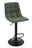 Stylife Barhocker JEFF Grüner Barhocker mit gepolsterter Sitzfläche und schwarzem Metallgestell, seitliche Perspektive