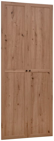 Holztür-Set in natürlicher Holzoptik, frontale Ansicht