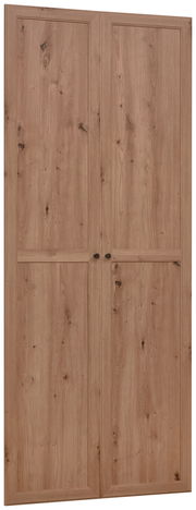 Holztür-Set in natürlicher Holzoptik, frontale Ansicht