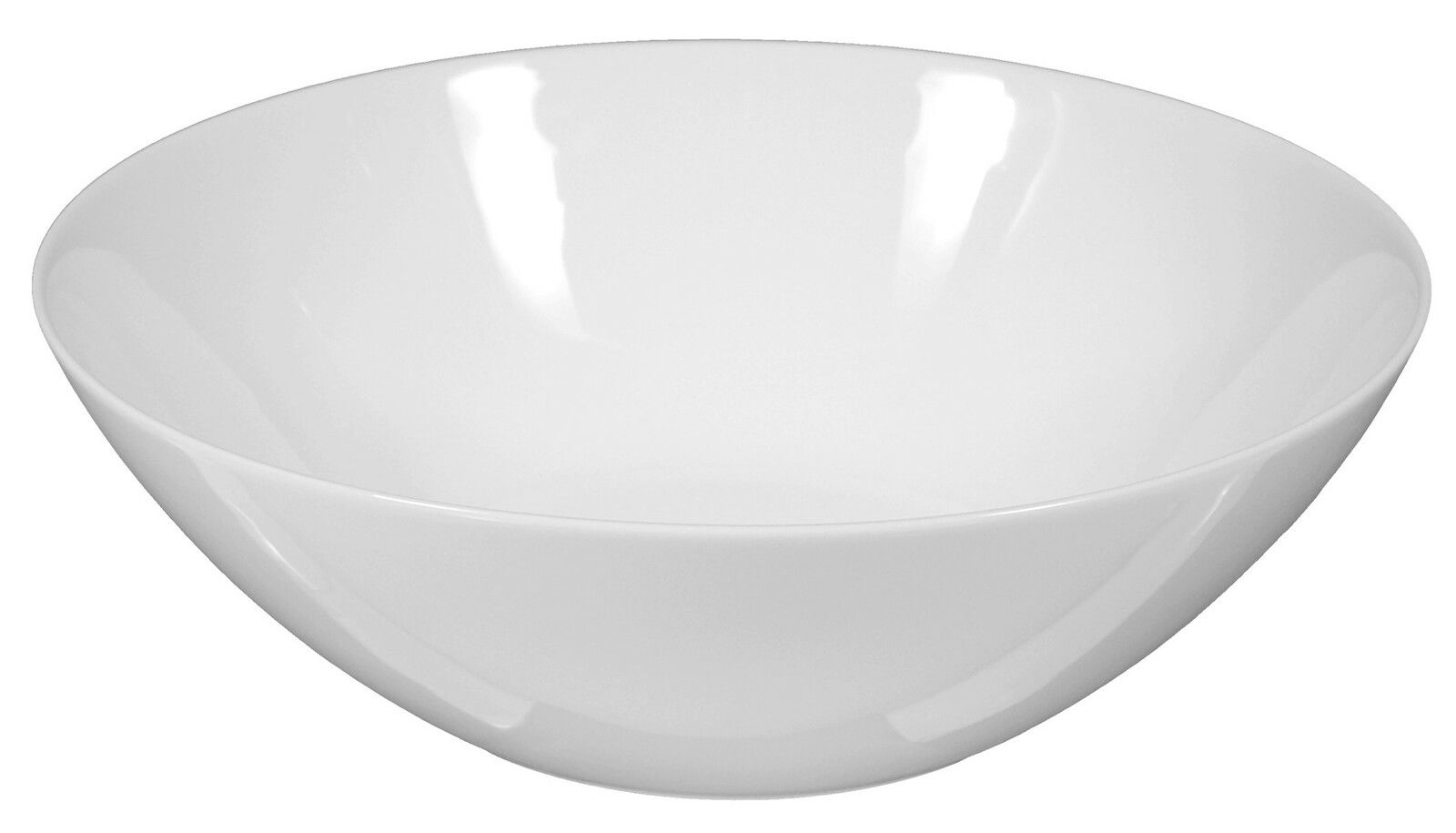 Weiße, runde Schüssel Rondo/Liane 24cm, seitliche Perspektive