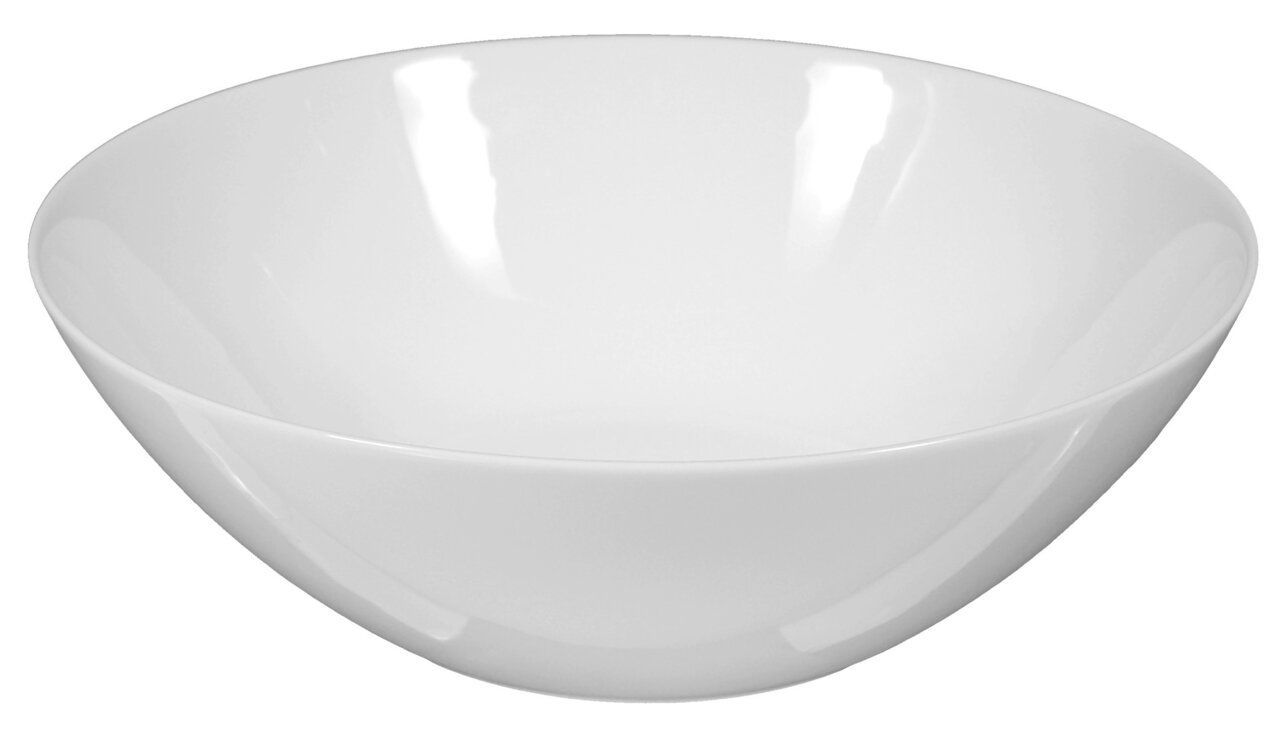 Weiße, runde Schüssel Rondo/Liane 24cm, seitliche Perspektive