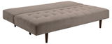 Beige Funktionssofa BLAIN in seitlicher Perspektive mit Holzbeinen und gestepptem Design