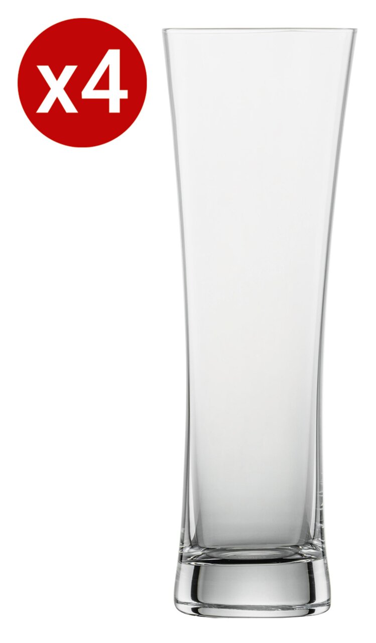 SCHOTT ZWIESEL 4-tlg. Weizenbiergläser Set BEER BASIC Weizenbierglas in einem 4er Set, frontal abgebildet