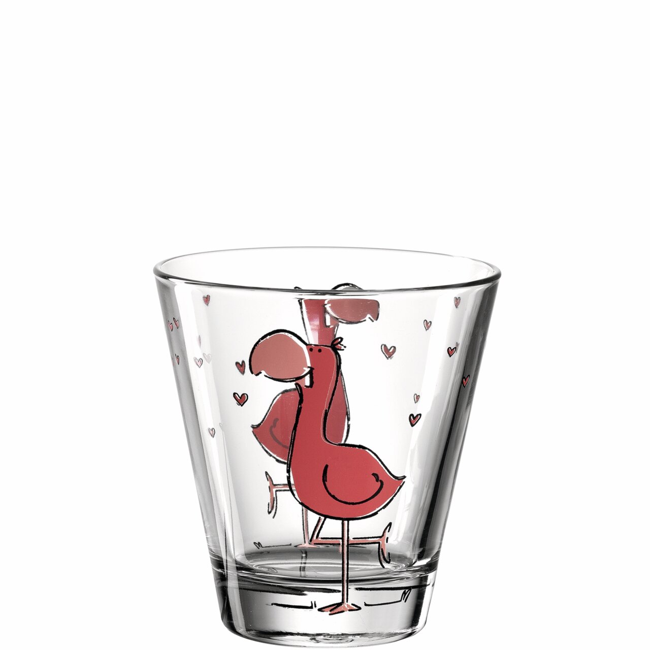 Becher Bambini Flamingo 215ml mit fröhlichem Flamingo-Design, seitliche Perspektive