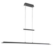 Moderne Pendelleuchte Bill in schwarzem Design, seitliche Perspektive