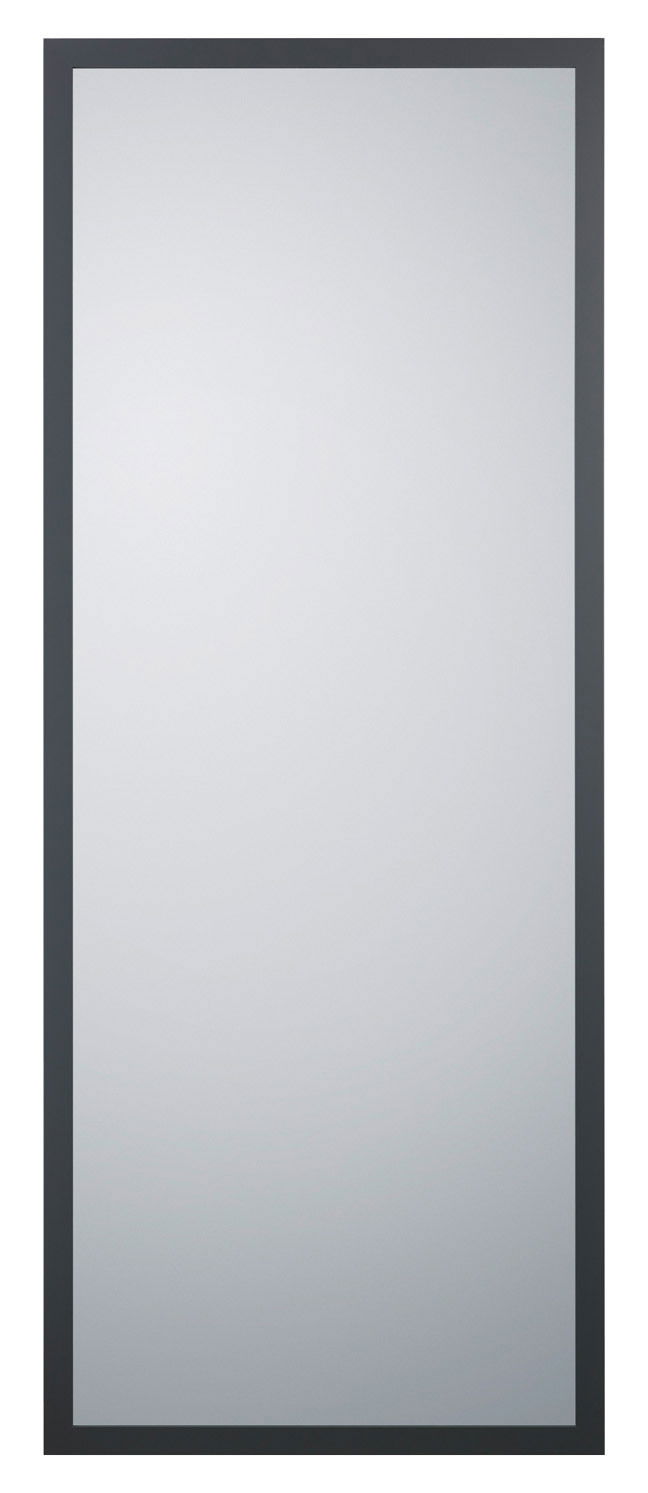Rechteckiger Spiegel mit schwarzem Rahmen, frontal abgebildet.