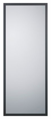 Rechteckiger Spiegel mit schwarzem Rahmen, frontal abgebildet.