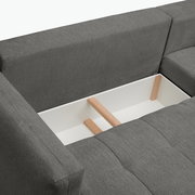Graue Rundecke mit Stauraum, Ansicht von oben