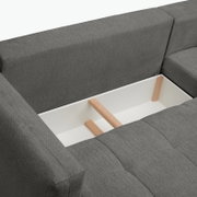Graue Rundecke mit Stauraum, Ansicht von oben