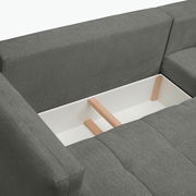 Graue Rundecke mit Stauraum, Ansicht von oben