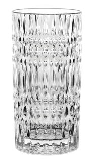 Kristallglas Vase mit elegantem Ethno-Muster, frontal fotografiert