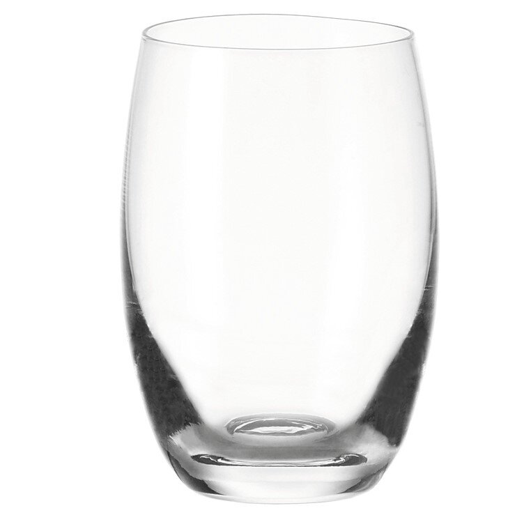 Leonardo Trinkglas CHEERS Klares Trinkglas Cheers 460ml, frontal fotografiert, mit elegantem, geschwungenem Design.