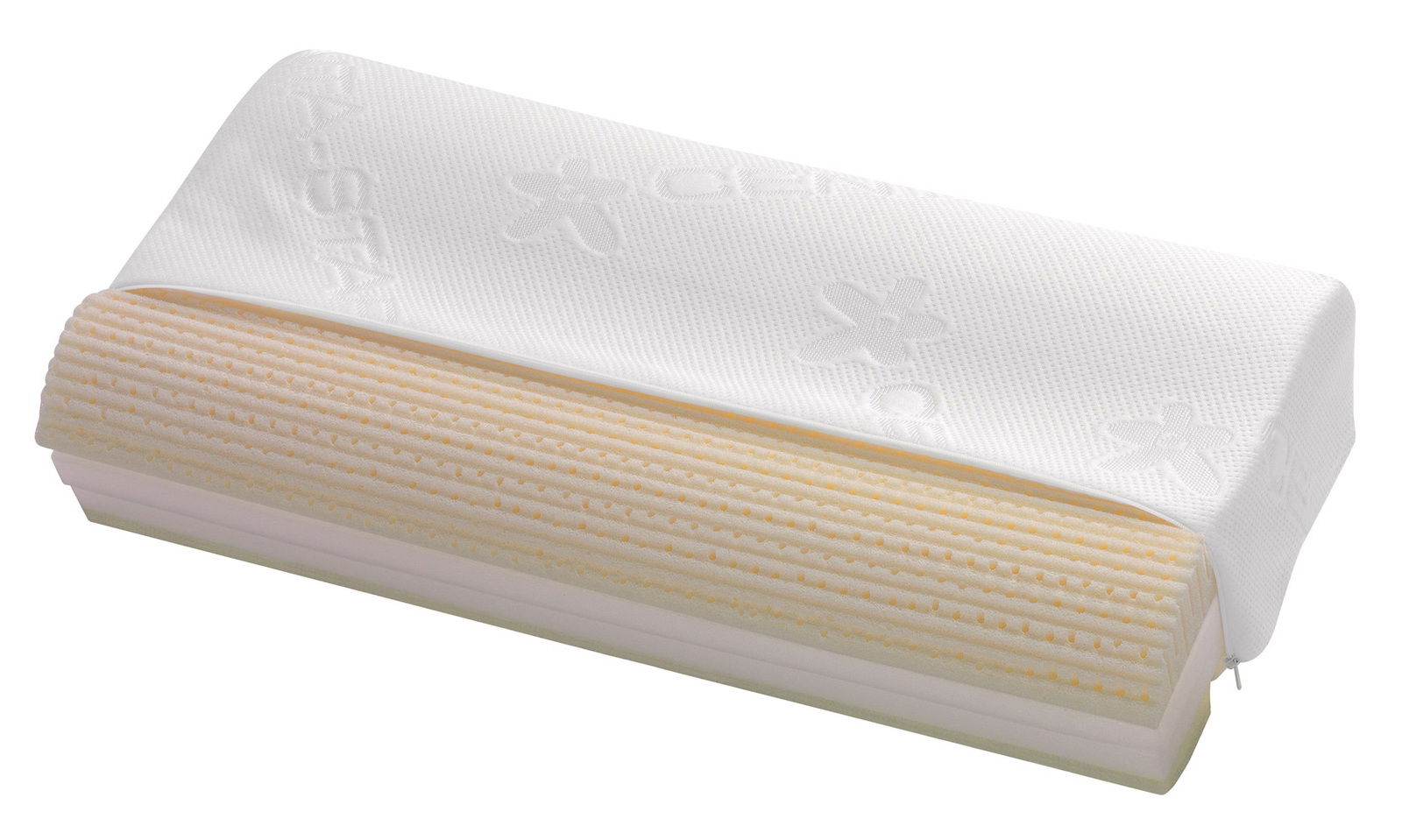 Centa Star Nackenstützkissen RESPIRE Seitliche Ansicht eines Nackenstützkissens mit abnehmbarem Bezug und ergonomischem Design.