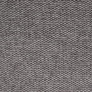 Nahaufnahme eines grauen, gewebten Stoffes mit strukturierter Oberfläche, von oben betrachtet.