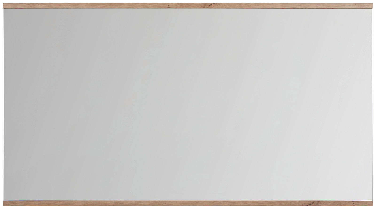 Großer rechteckiger Spiegel mit Holzrahmen, Frontalansicht