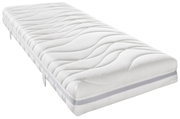 TTFK-Matratze H3 140 x 200 cm in seitlicher Perspektive mit wellenförmigem Muster und atmungsaktivem Bezug
